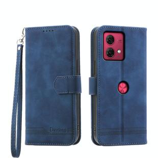 For Motorola Moto G84 Dierfeng Dream Line TPU + PU Leather Phone Case(Blue)