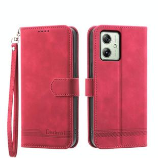 For Motorola Moto G54 Dierfeng Dream Line TPU + PU Leather Phone Case(Red)