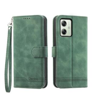 For Motorola Moto G54 Dierfeng Dream Line TPU + PU Leather Phone Case(Green)