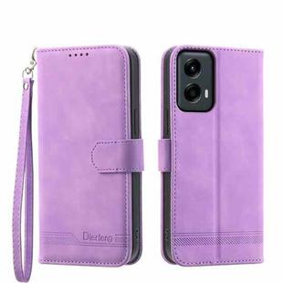 For Motorola Moto G Stylus 5G 2024 Dierfeng Dream Line TPU + PU Leather Phone Case(Purple)