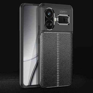 For Realme GT5 Litchi Texture Shockproof TPU Phone Case(Black)