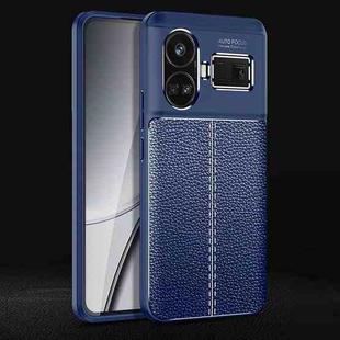 For Realme GT5 Litchi Texture Shockproof TPU Phone Case(Blue)