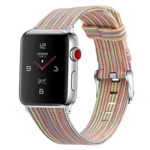 For Apple Watch Series 7 41mm / 6 & SE & 5 & 4 40mm / 3 & 2 & 1 38mm D Style Canvas Wrist Strap Watch Band(Colour)