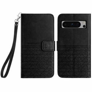 For Google Pixel 8 Pro Rhombic Texture Leather Phone Case with Lanyard(Black)