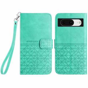 For Google Pixel 8 Rhombic Texture Leather Phone Case with Lanyard(Green)