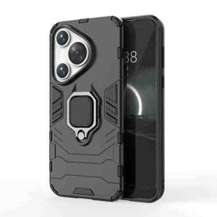 For Huawei P70 Shockproof PC + TPU Holder Phone Case(Black)