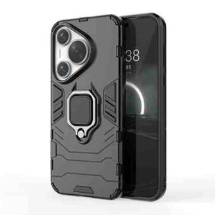 For Huawei P70 Pro Shockproof PC + TPU Holder Phone Case(Black)