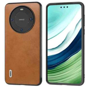 For Huawei Mate 60 ABEEL Two-color Calf Texture PU Phone Case(Brown)