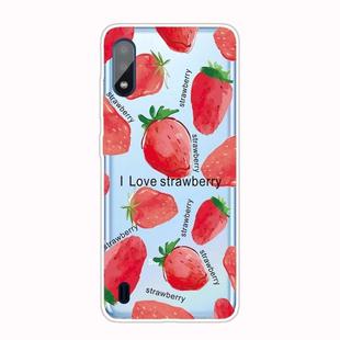 For Samsung Galaxy A01 Shockproof Painted TPU Protective Case(Love Strawberry)