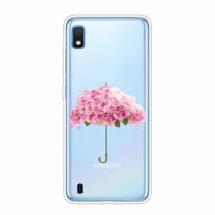 For Samsung Galaxy A10 Shockproof Painted TPU Protective Case(Flower Umbrella)