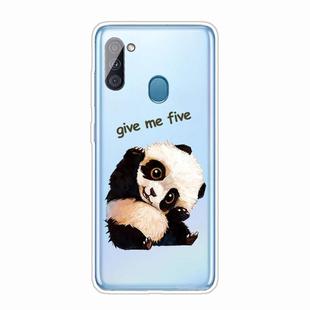 For Samsung Galaxy A11 Shockproof Painted TPU Protective Case(Tilted Head Panda)