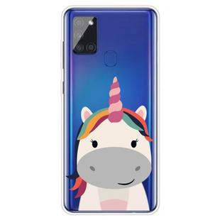For Samsung Galaxy A21s Shockproof Painted TPU Protective Case(Fat Unicorn)