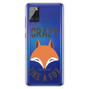 For Samsung Galaxy A21s Shockproof Painted TPU Protective Case(Fox Head)