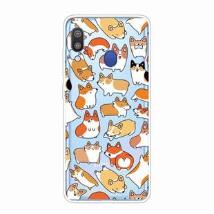 For Samsung Galaxy A30 Shockproof Painted TPU Protective Case(Corgis)