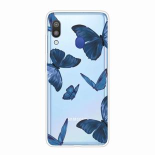 For Samsung Galaxy A30 Shockproof Painted TPU Protective Case(Blue Butterfly)