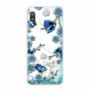 For Samsung Galaxy A40 Shockproof Painted TPU Protective Case(Chrysanthemum Butterfly)