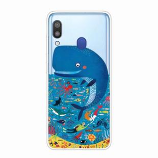 For Samsung Galaxy A40 Shockproof Painted TPU Protective Case(Whale Seabed)