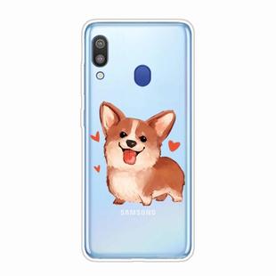 For Samsung Galaxy A40 Shockproof Painted TPU Protective Case(Love Corgi)