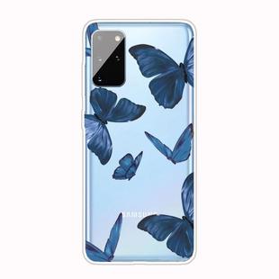 For Samsung Galaxy A41 Shockproof Painted TPU Protective Case(Blue Butterfly)