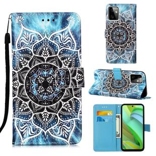 For Motorola Moto G Power 2023 Colored Drawing Pattern Plain Weave Leather Phone Case(Undersea Mandala)