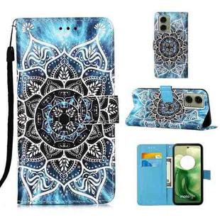 For Motorola Moto G04 4G / G24 4G Colored Drawing Pattern Plain Weave Leather Phone Case(Undersea Mandala)