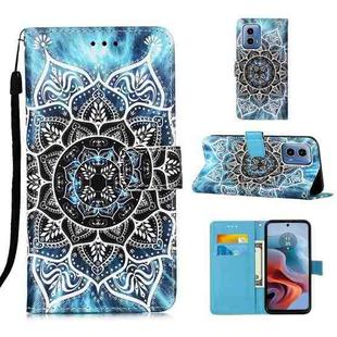 For Motorola Moto G34 Colored Drawing Pattern Plain Weave Leather Phone Case(Undersea Mandala)