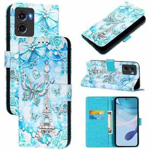 For Motorola Moto G05 Colored Drawing Pattern Plain Weave Leather Phone Case(Tower Butterfly)