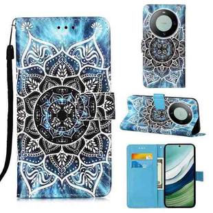 For Huawei Mate 60 Colored Drawing Pattern Plain Weave Leather Phone Case(Undersea Mandala)
