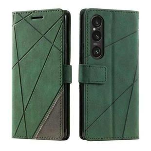 For Sony Xperia 1 VI Skin Feel Splicing Leather Phone Case(Green)