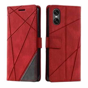 For Sony Xperia 10 VI Skin Feel Splicing Leather Phone Case(Red)