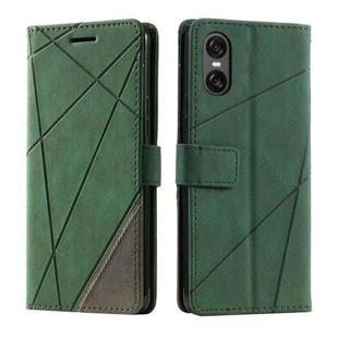 For Sony Xperia 10 VI Skin Feel Splicing Leather Phone Case(Green)