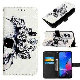 For Motorola Moto G Play 4G 2024 3D Painting Horizontal Flip Leather Phone Case(Skull)