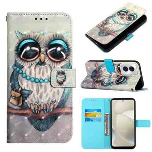 For Motorola Moto G Power 5G 2024 3D Painting Horizontal Flip Leather Phone Case(Grey Owl)