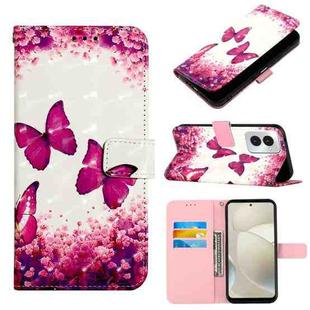 For Motorola Moto G Power 5G 2024 3D Painting Horizontal Flip Leather Phone Case(Rose Butterfly)