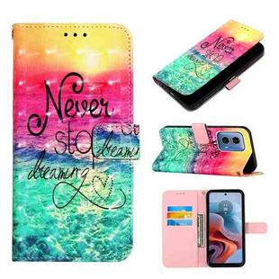 For Motorola Moto G34 3D Painting Horizontal Flip Leather Phone Case(Chasing Dreams)