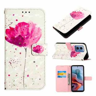 For Motorola Moto G34 3D Painting Horizontal Flip Leather Phone Case(Flower)