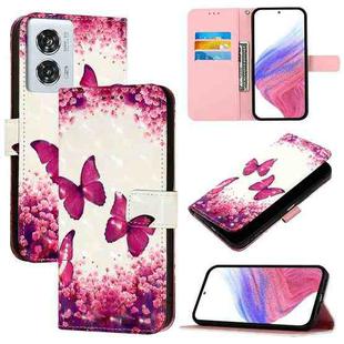 For Motorola Edge 50 Fusion 3D Painting Horizontal Flip Leather Phone Case(Rose Butterfly)