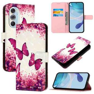 For Motorola Edge X30 / Edge 30 Pro 3D Painting Horizontal Flip Leather Phone Case(Rose Butterfly)