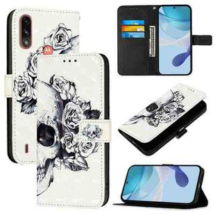 For Motorola Moto E7 Power 3D Painting Horizontal Flip Leather Phone Case(Skull)