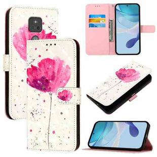 For Motorola Moto G Play 2021 3D Painting Horizontal Flip Leather Phone Case(Flower)