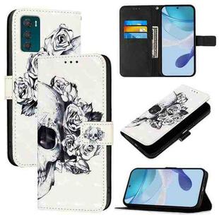 For Motorola Moto G42 3D Painting Horizontal Flip Leather Phone Case(Skull)