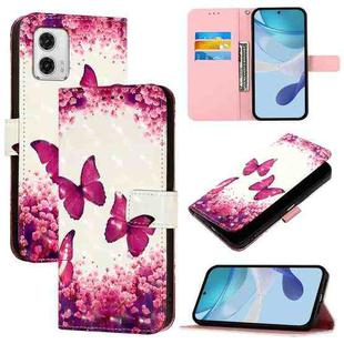 For Motorola Moto G73 3D Painting Horizontal Flip Leather Phone Case(Rose Butterfly)