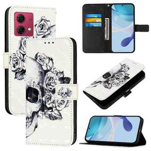 For Motorola Moto G84 3D Painting Horizontal Flip Leather Phone Case(Skull)