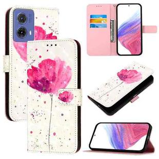 For Motorola Moto G85 3D Painting Horizontal Flip Leather Phone Case(Flower)