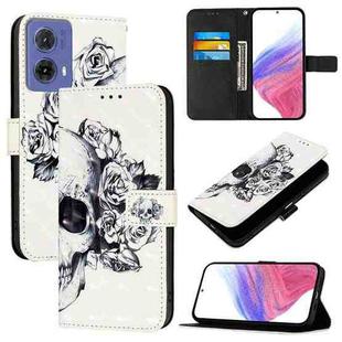 For Motorola Moto G85 3D Painting Horizontal Flip Leather Phone Case(Skull)