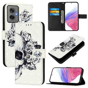 For Motorola Moto G55 3D Painting Horizontal Flip Leather Phone Case(Skull)