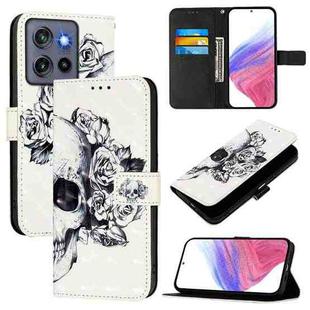 For Motorola Edge 50 Neo 3D Painting Horizontal Flip Leather Phone Case(Skull)