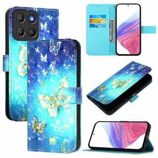 For Motorola Moto G15 3D Painting Horizontal Flip Leather Phone Case(Golden Butterfly)