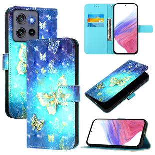 For Motorola Moto G Stylus 5G 2025 3D Painting Horizontal Flip Leather Phone Case(Golden Butterfly)