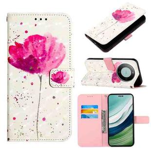 For Huawei Mate 60 Pro 3D Painting Horizontal Flip Leather Phone Case(Flower)